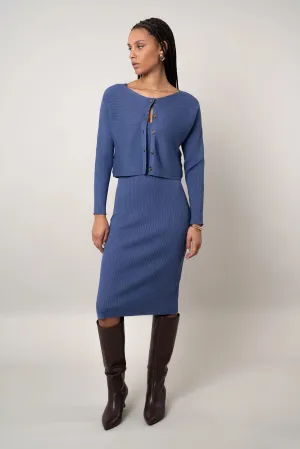 Stylish Wear All-Day Fit The Two-Piece Ribbed Dress Set