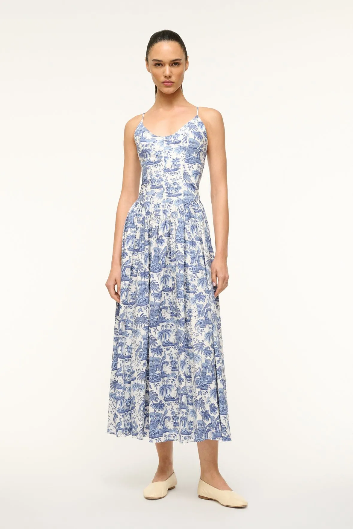 DENA DRESS | BLUE TOILE Sleek Fit