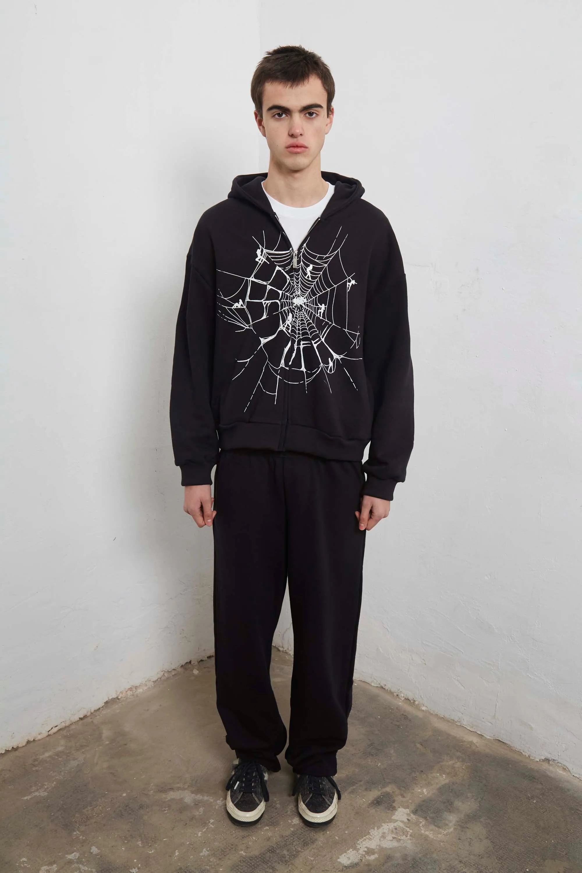 Spider Zip-Up Cropped Urban Style Relaxed Fit