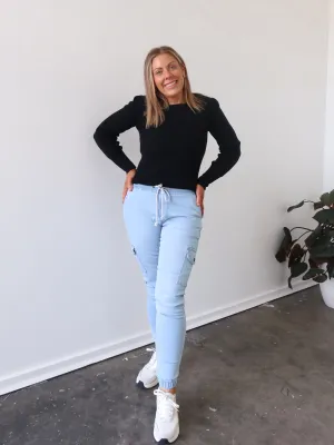 SnagFreeFabric Abrasion Resistant Panels Jordy Jeans - Light Blue