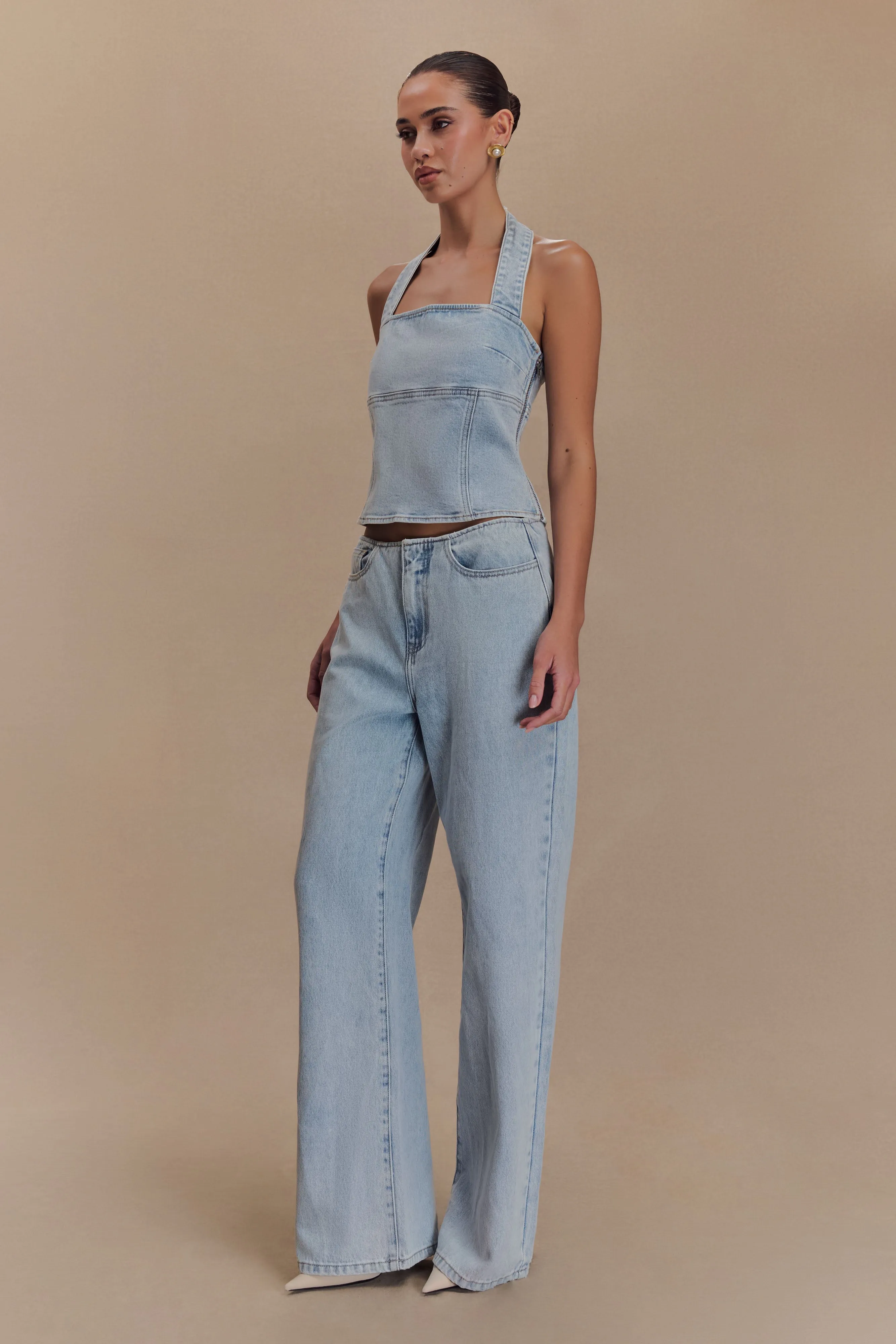 Artist Vibe Smooth Caitlin Mid Rise Denim Jeans - Light Blue