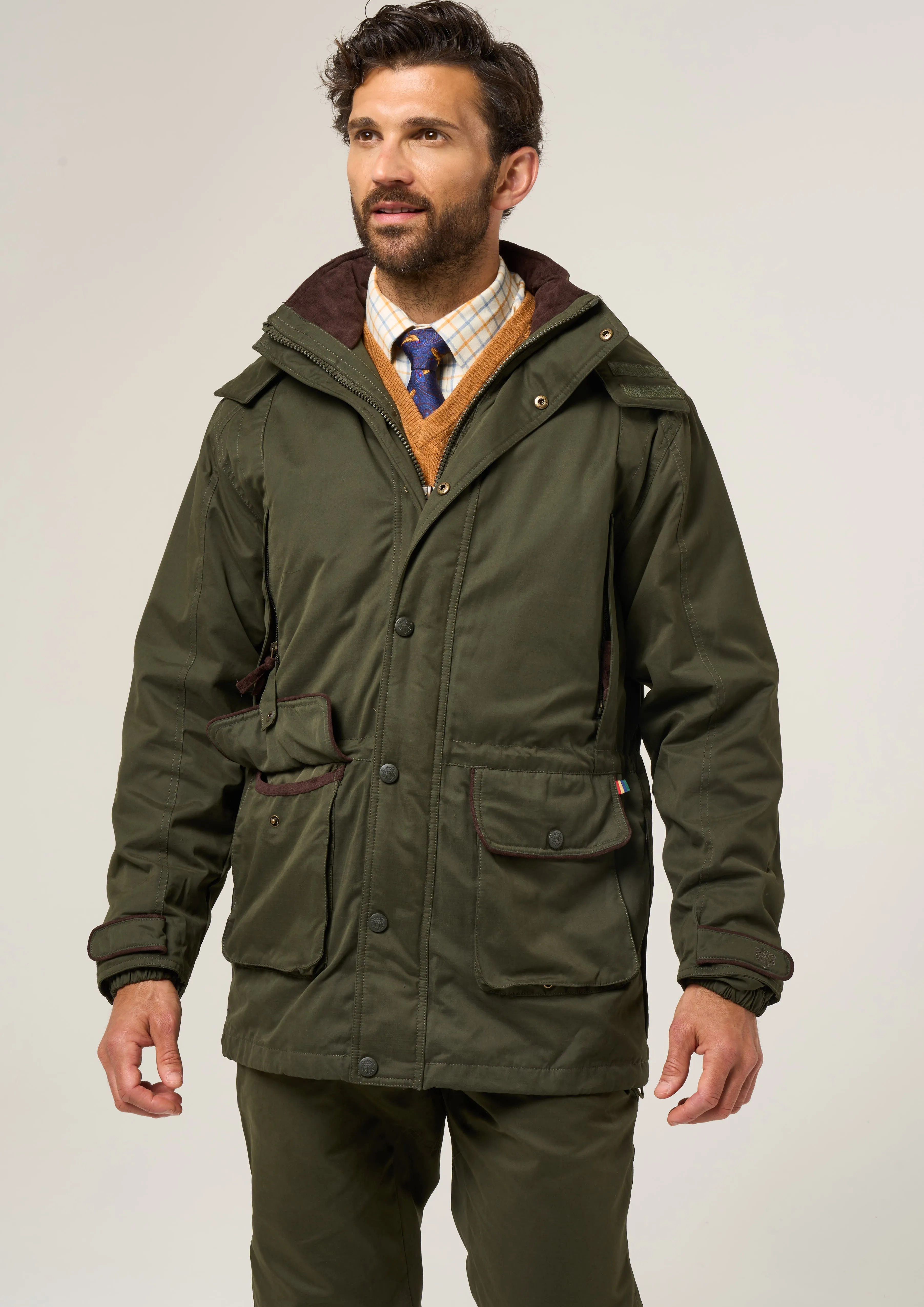 Milwood Men's Waterproof Shooting Coat In Olive - Shooting Fit All Season Versatility