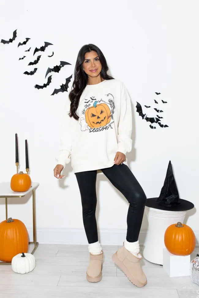 VintageWash Breathable Layer Tis the Season Halloween Cream Graphic Sweatshirt SALE