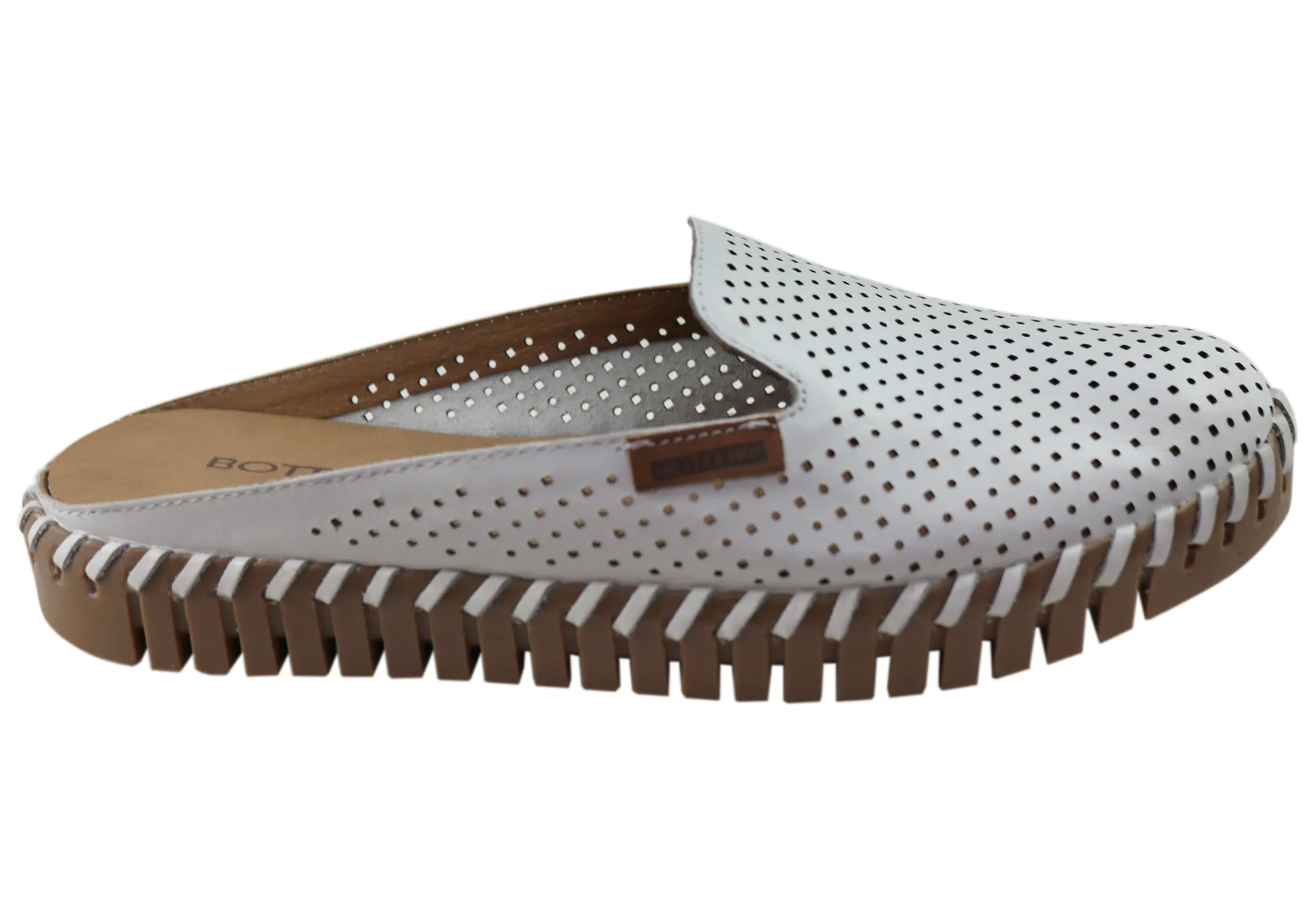 Galaxy Jog Bottero Holland Womens Comfort Leather Closed Toe Open Back Mules