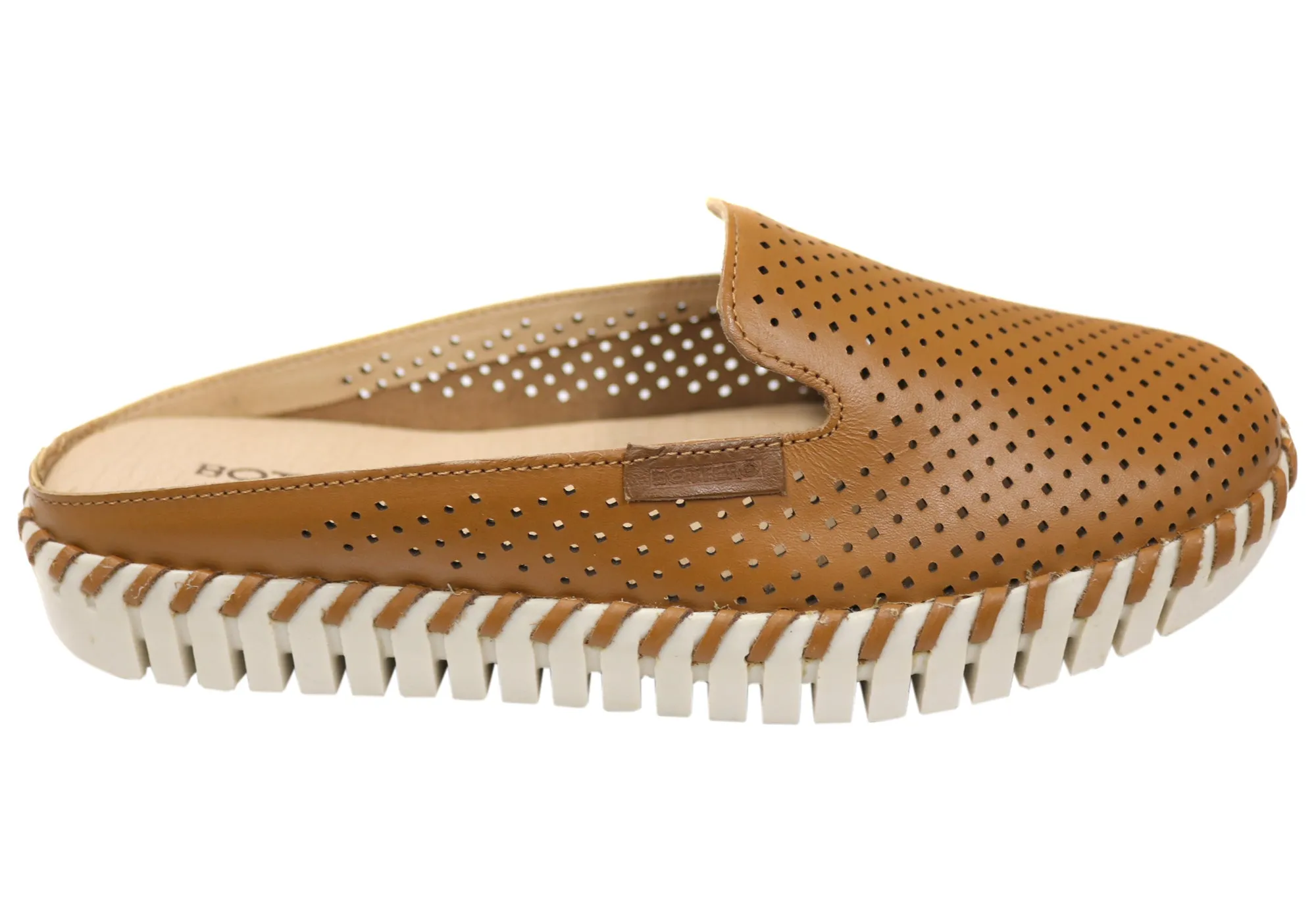 Catch Step Fast Move Bottero Holland Womens Comfort Leather Closed Toe Open Back Mules