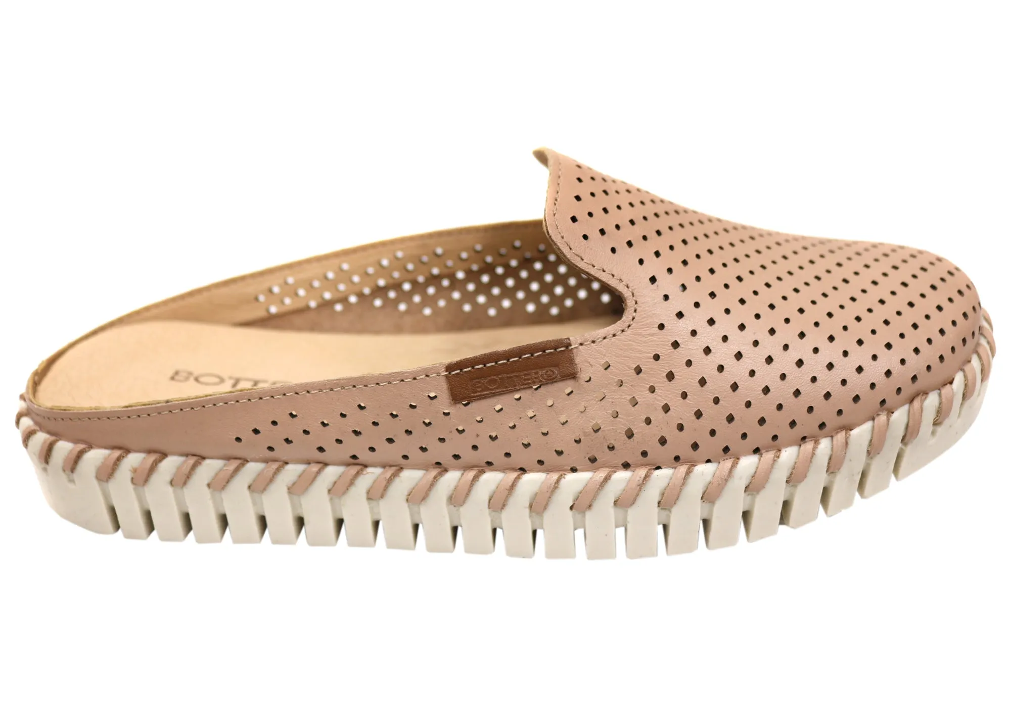 Pastel tone Outfit Match Bottero Holland Womens Comfort Leather Closed Toe Open Back Mules