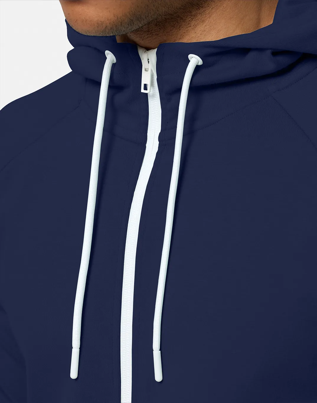 Warm Fashion button detail Chill Zip Hoodie in Twilight Navy