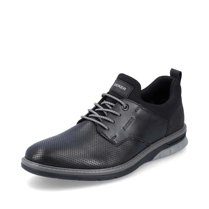 Mens Rieker Dustin in Black/Black/Black Pure Steps Lift Step