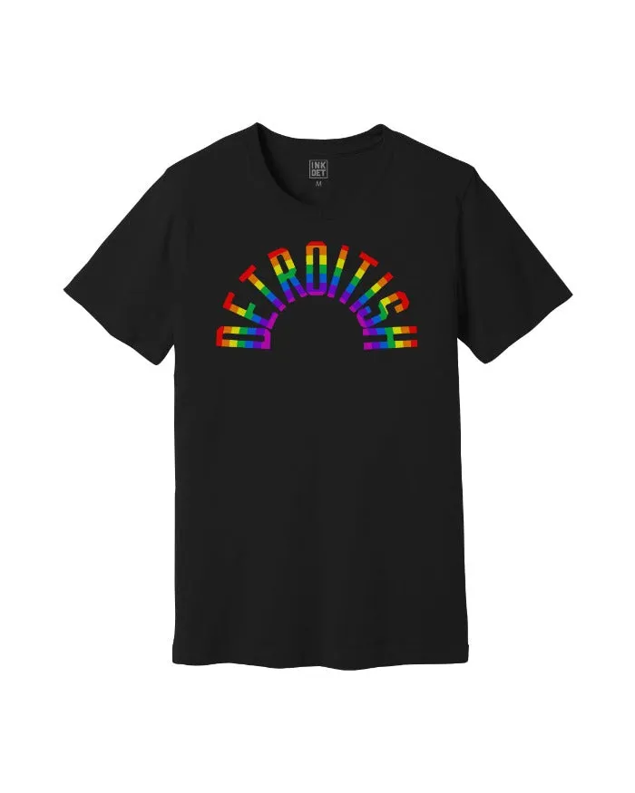 Ink Detroit Detroitish Rainbow T-Shirt - Black Feminine Appeal Breathable Performance Fit