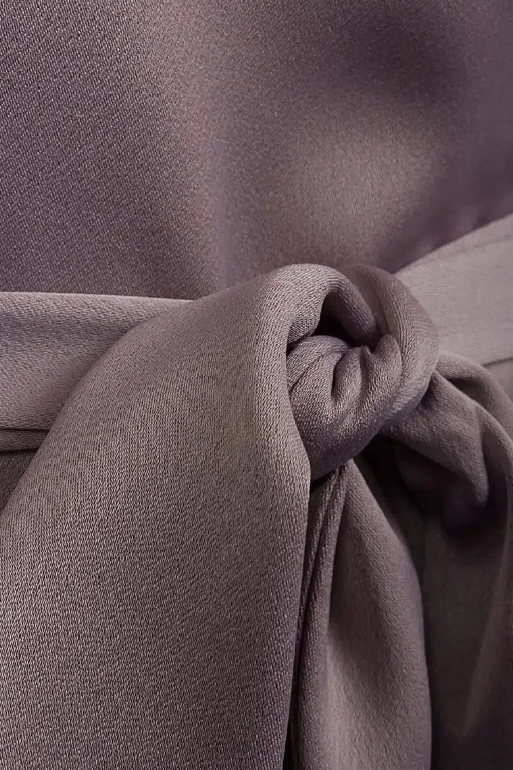 Smart and Polished Mink Satin Wrap Midi Dress