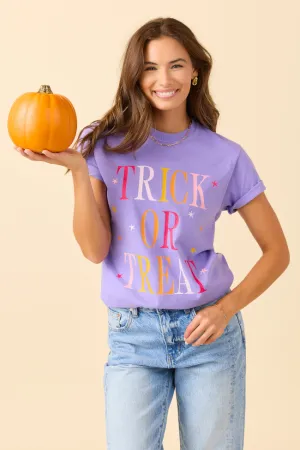 Trick Or Treat Violet Graphic Tee SALE Effortless Wear