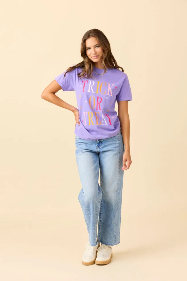Fade Resistant Coating Trick Or Treat Violet Graphic Tee SALE