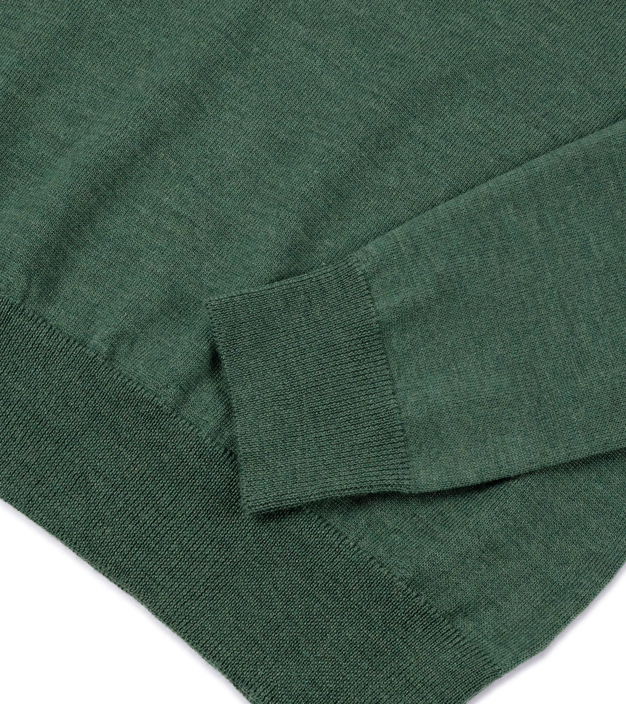 Trunk Enford Merino Knit Long Sleeve Polo Shirt: Green Grey Cold Weather Wear