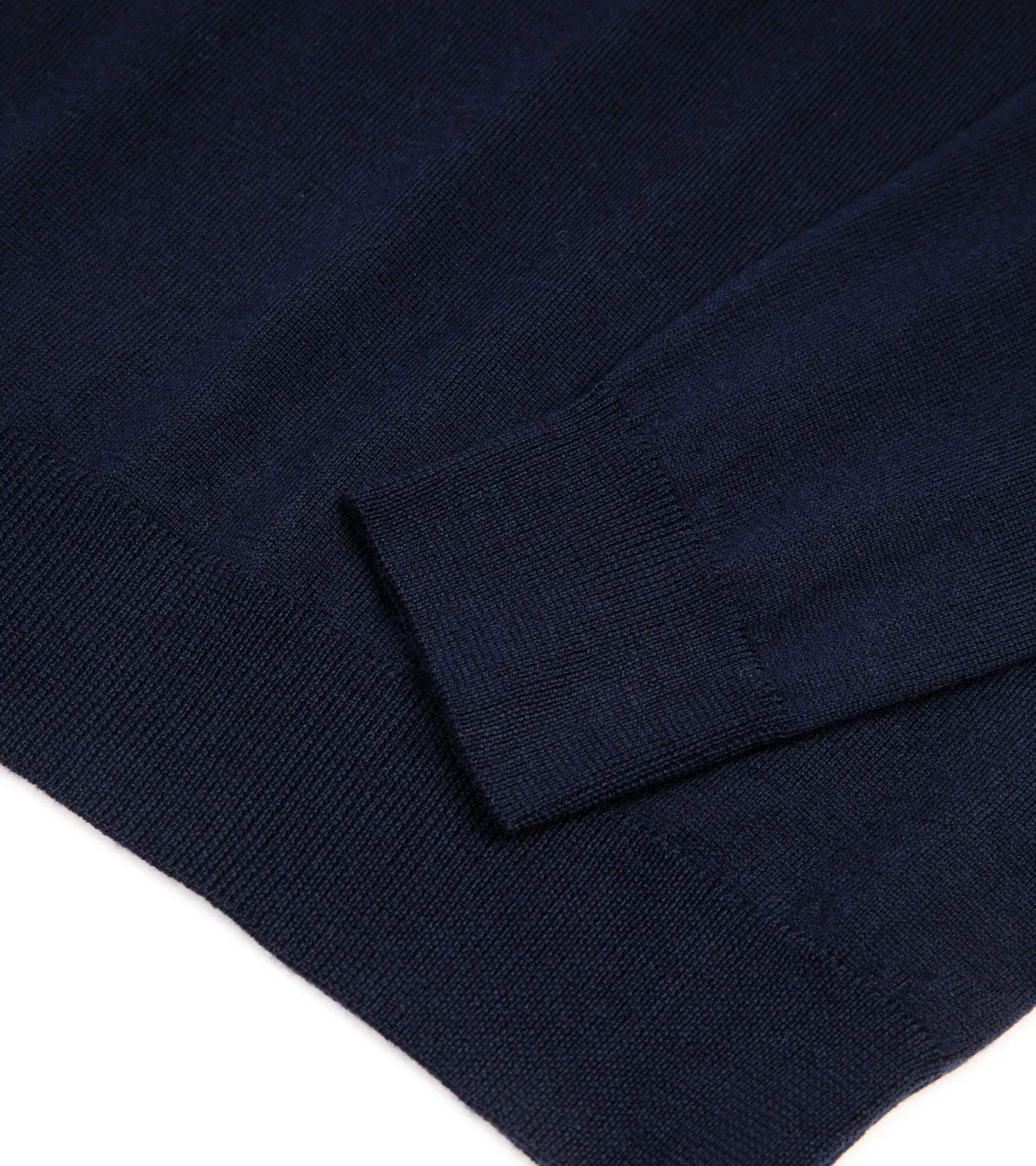 Trunk Enford Merino Knit Long Sleeve Polo Shirt: Navy Relaxed T-shirt