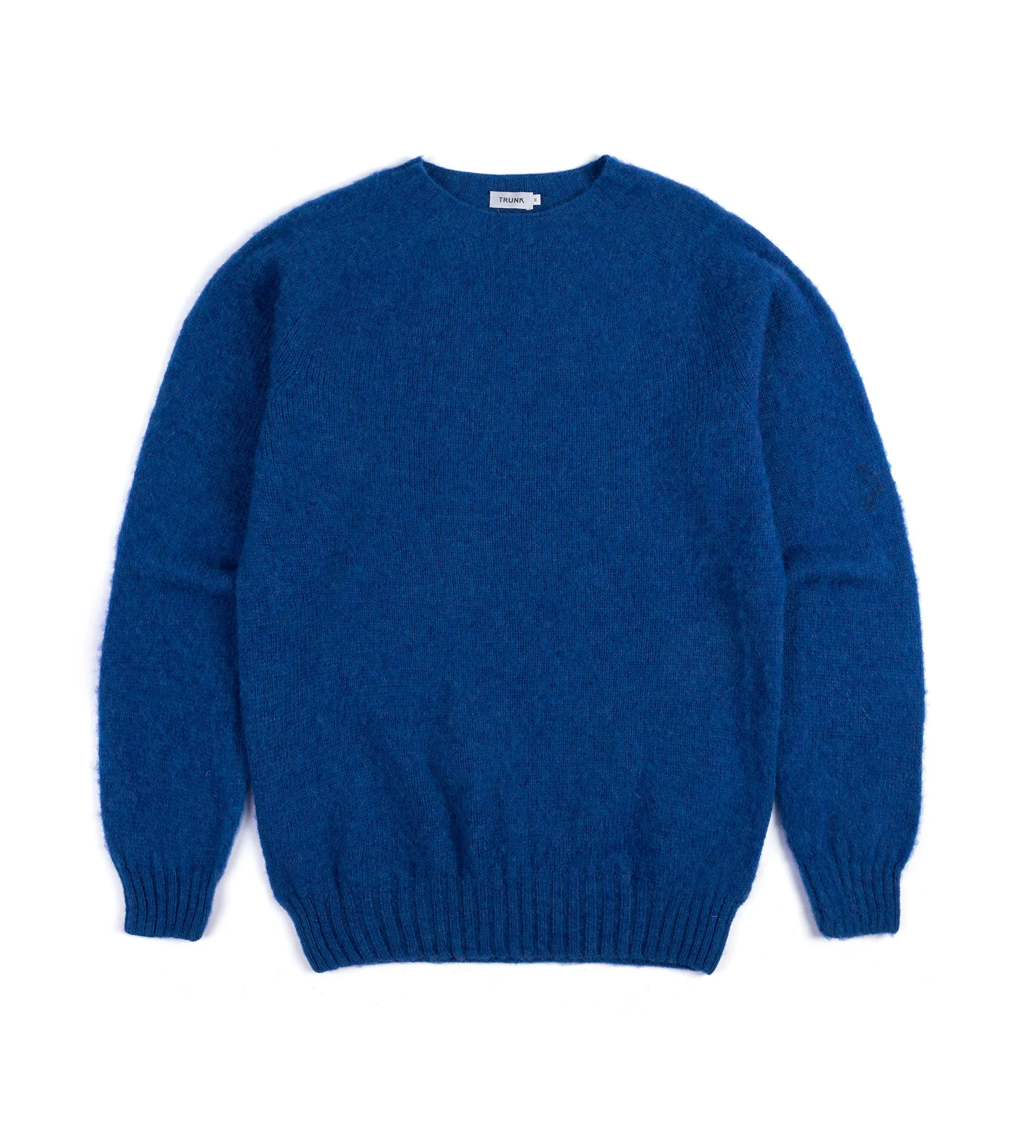 Gym Safe Lightweight insulation Trunk Goswell Brushed Lambswool Crew Neck Sweater: Azure Blue