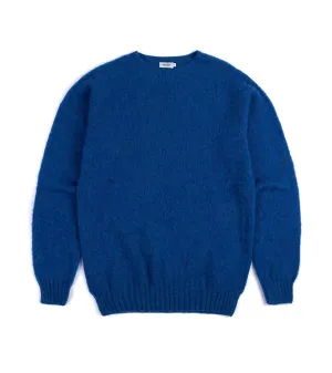 Gym Safe Lightweight insulation Trunk Goswell Brushed Lambswool Crew Neck Sweater: Azure Blue