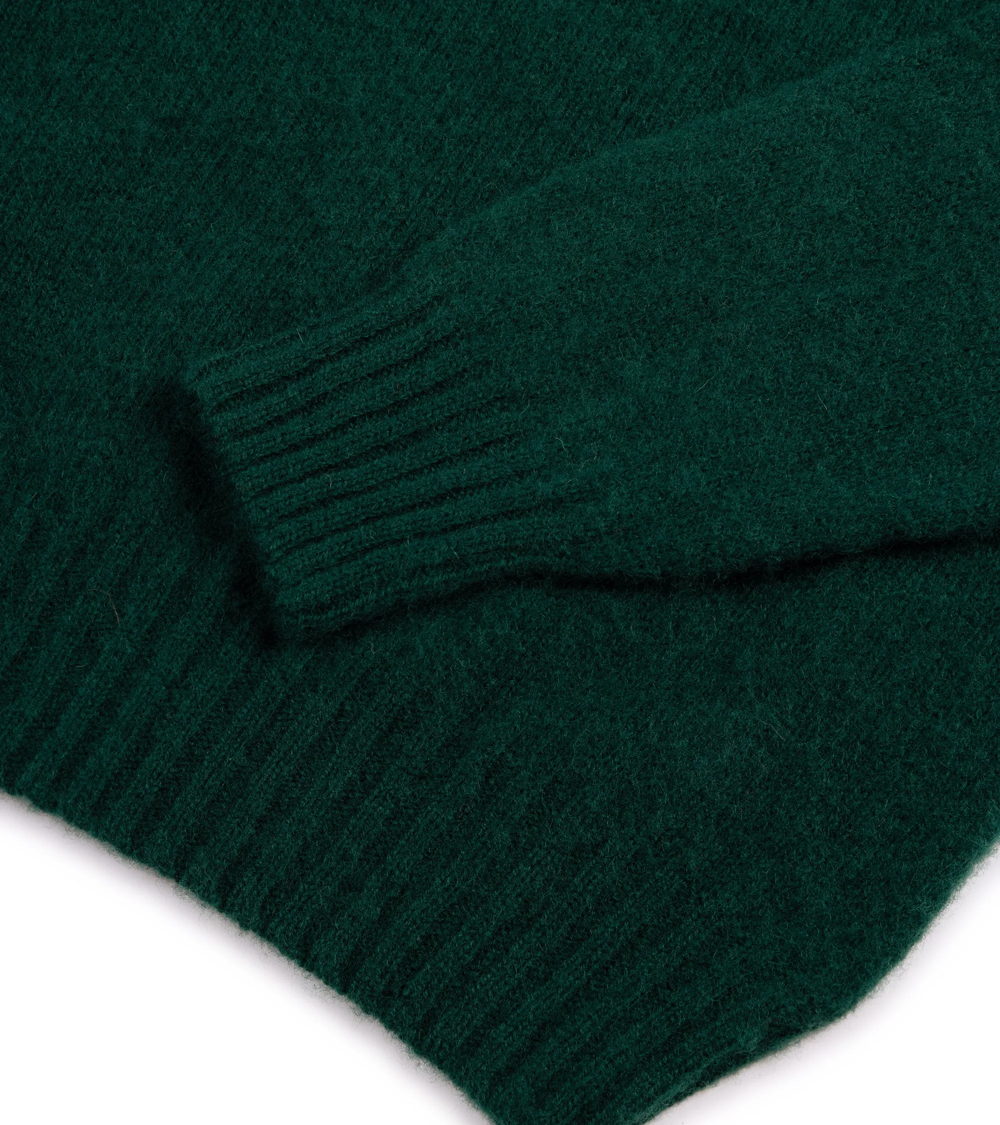 FlexibleFit Trunk Goswell Brushed Lambswool Crew Neck Sweater: Bottle Green