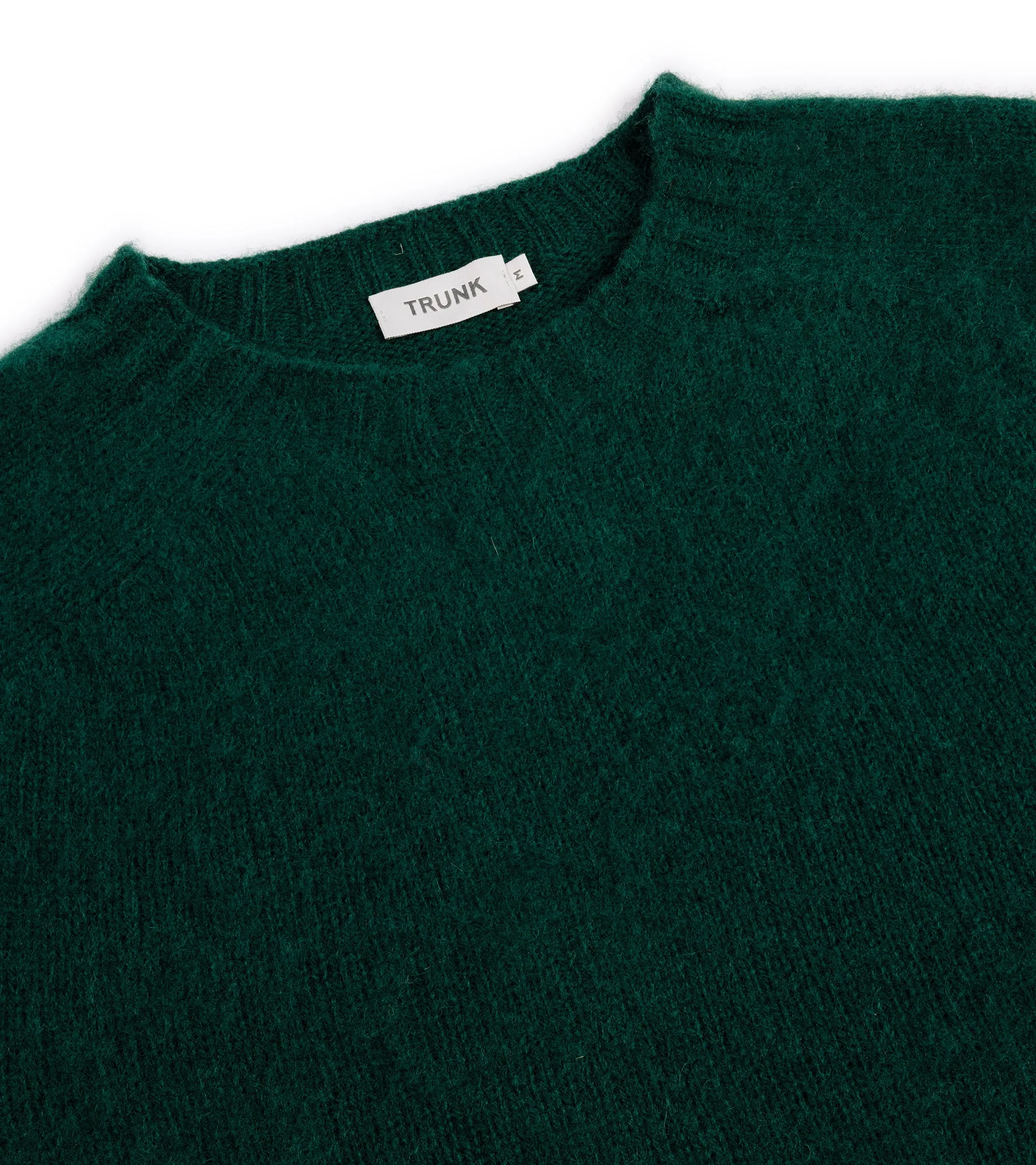 Trunk Goswell Brushed Lambswool Crew Neck Sweater: Bottle Green Functional Jacket Everyday Comfort
