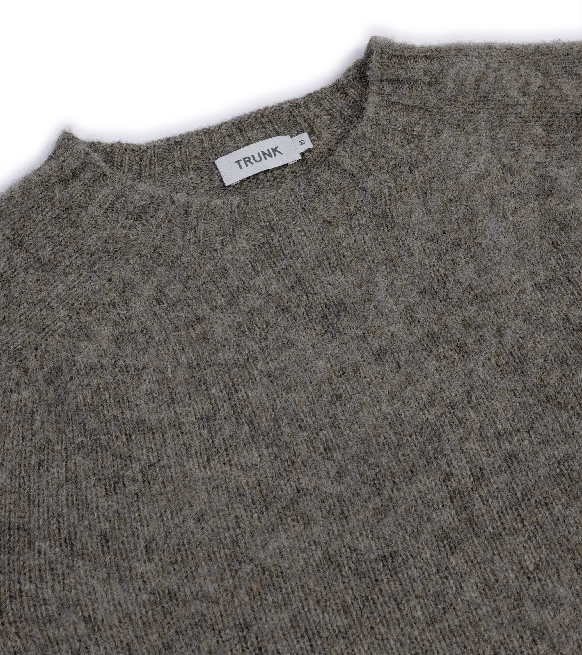 Versatile Clothing Trunk Goswell Brushed Lambswool Crew Neck Sweater: Dark Natural