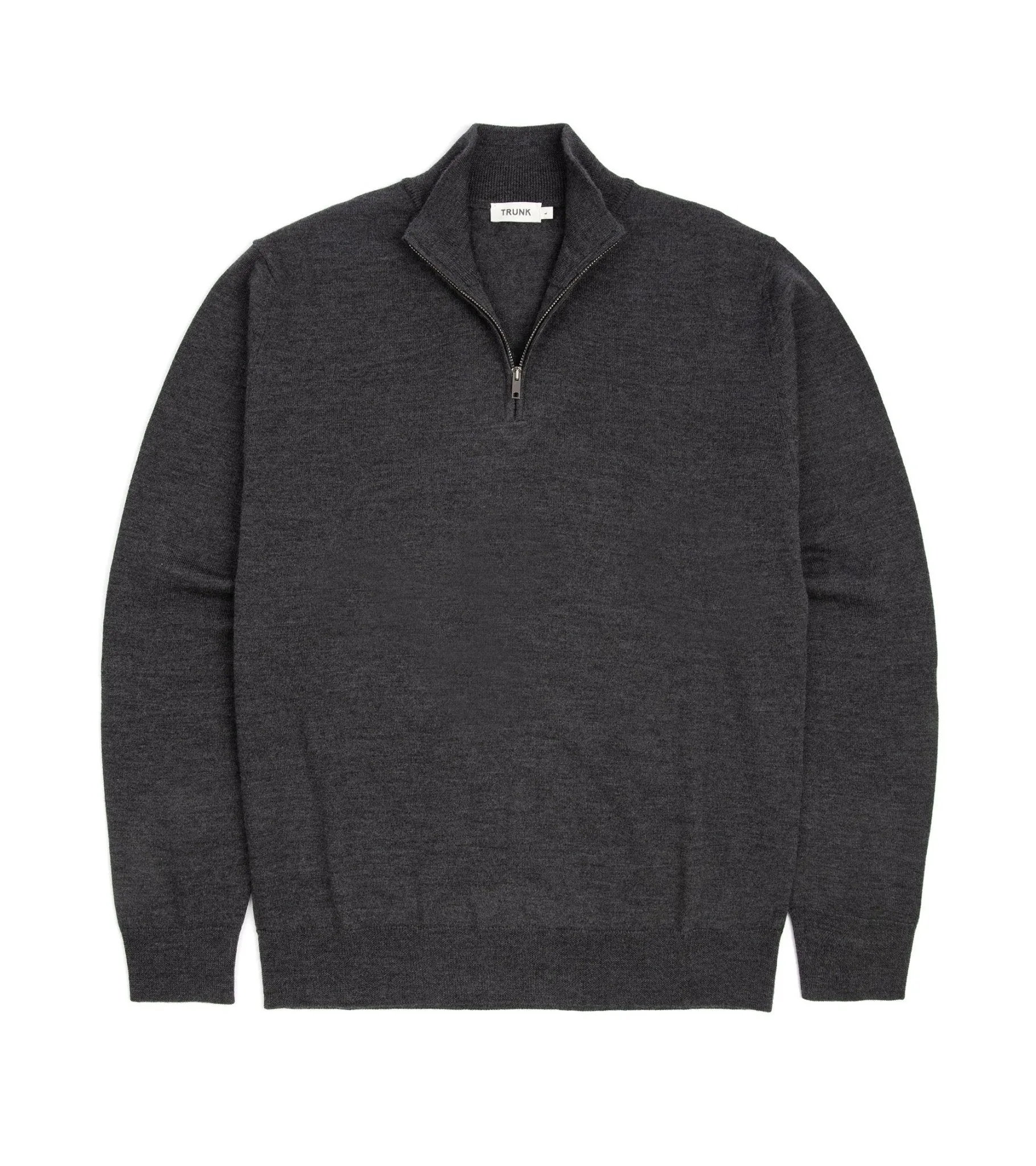 Trunk Trebeck Merino Half Zip Sweater: Charcoal Streetwear Style