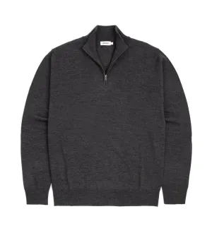 Trunk Trebeck Merino Half Zip Sweater: Charcoal Streetwear Style