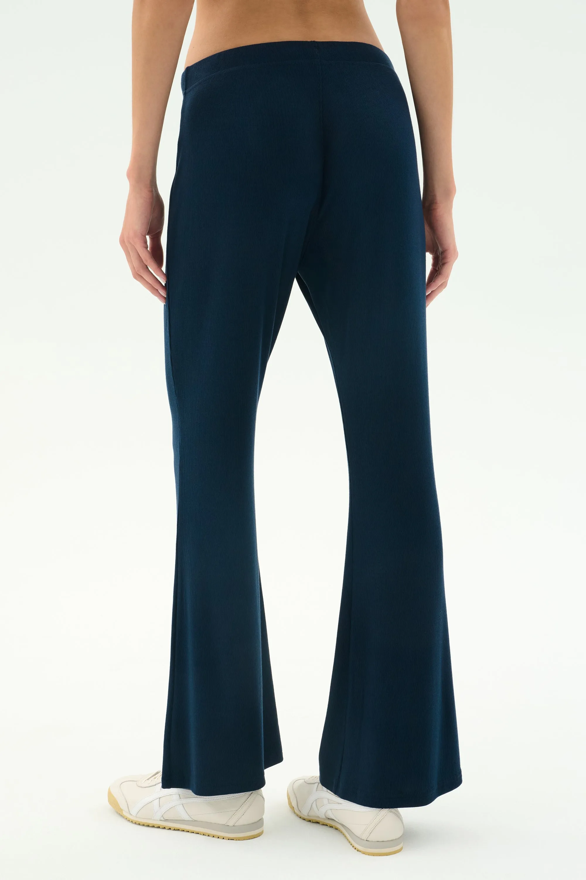 Blaire Rib Pant - Indigo Durable Material Twill Weave Texture