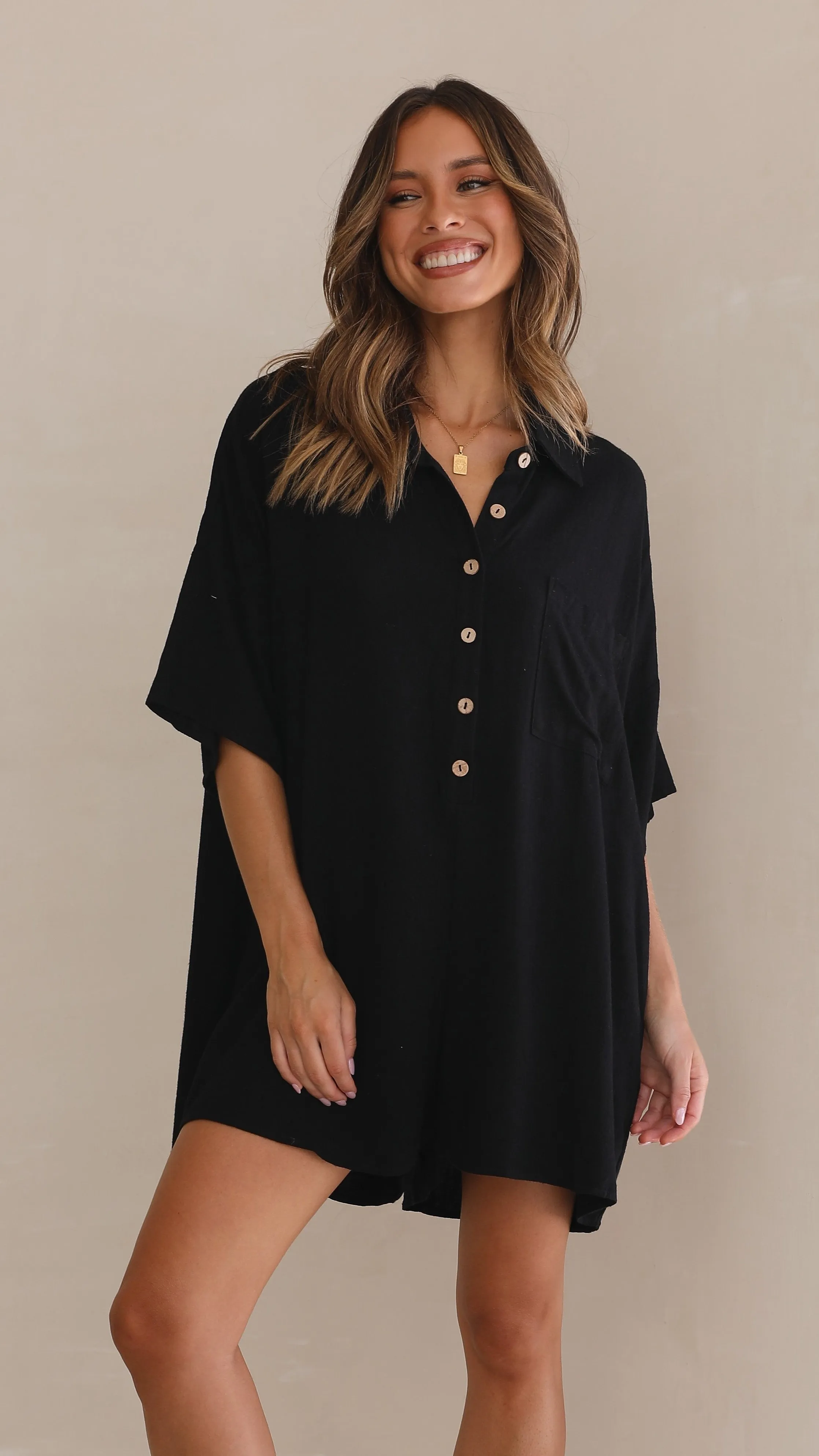 Comfort sleepwear ZeroWaste Production Keely Playsuit - Black