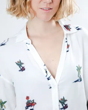 Helios Sun Cropped Blouse Ecru Date night Comfort Style