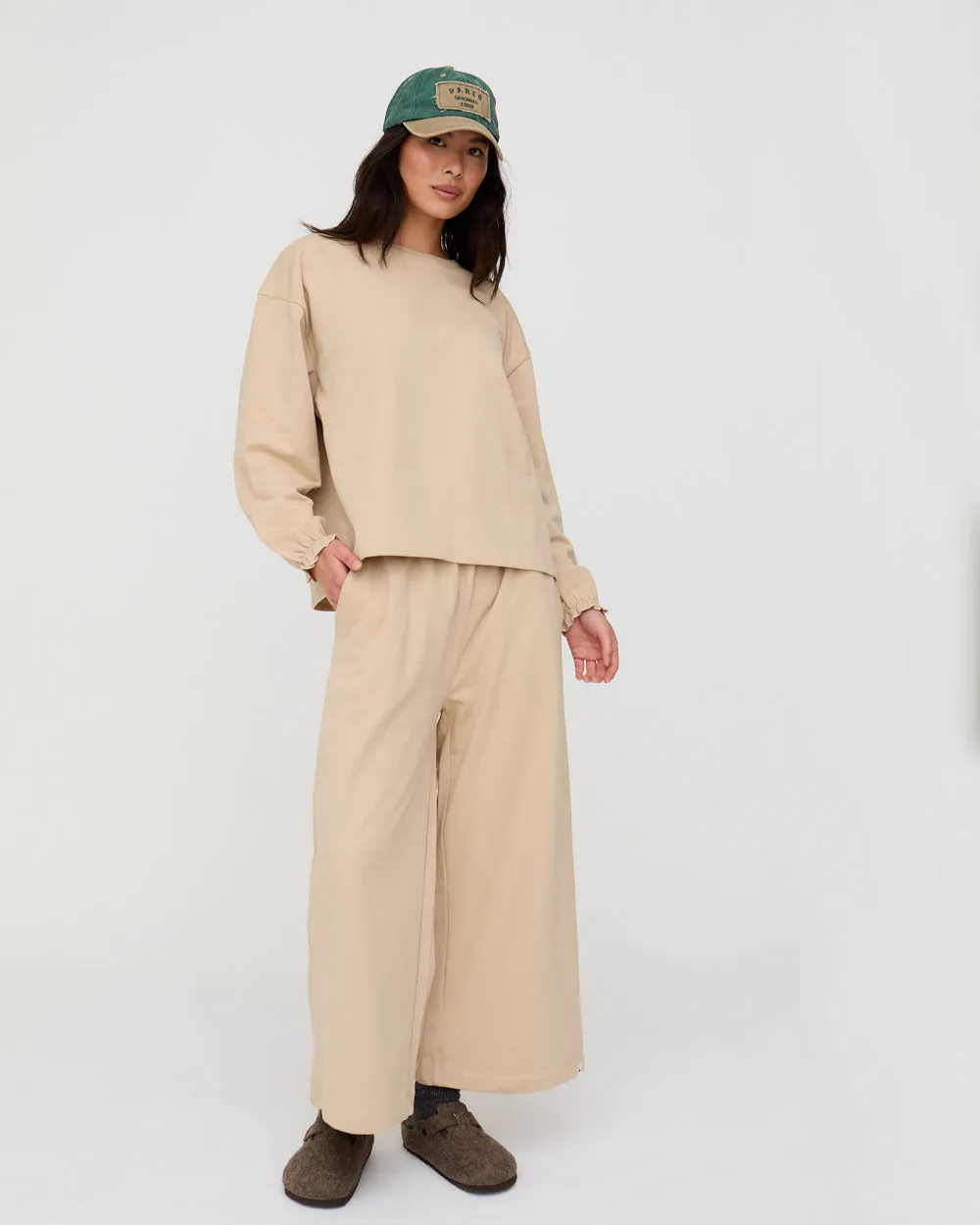 Moisture Wicking Technology TailoredSilhouette Noor Stone Wide Leg Trousers