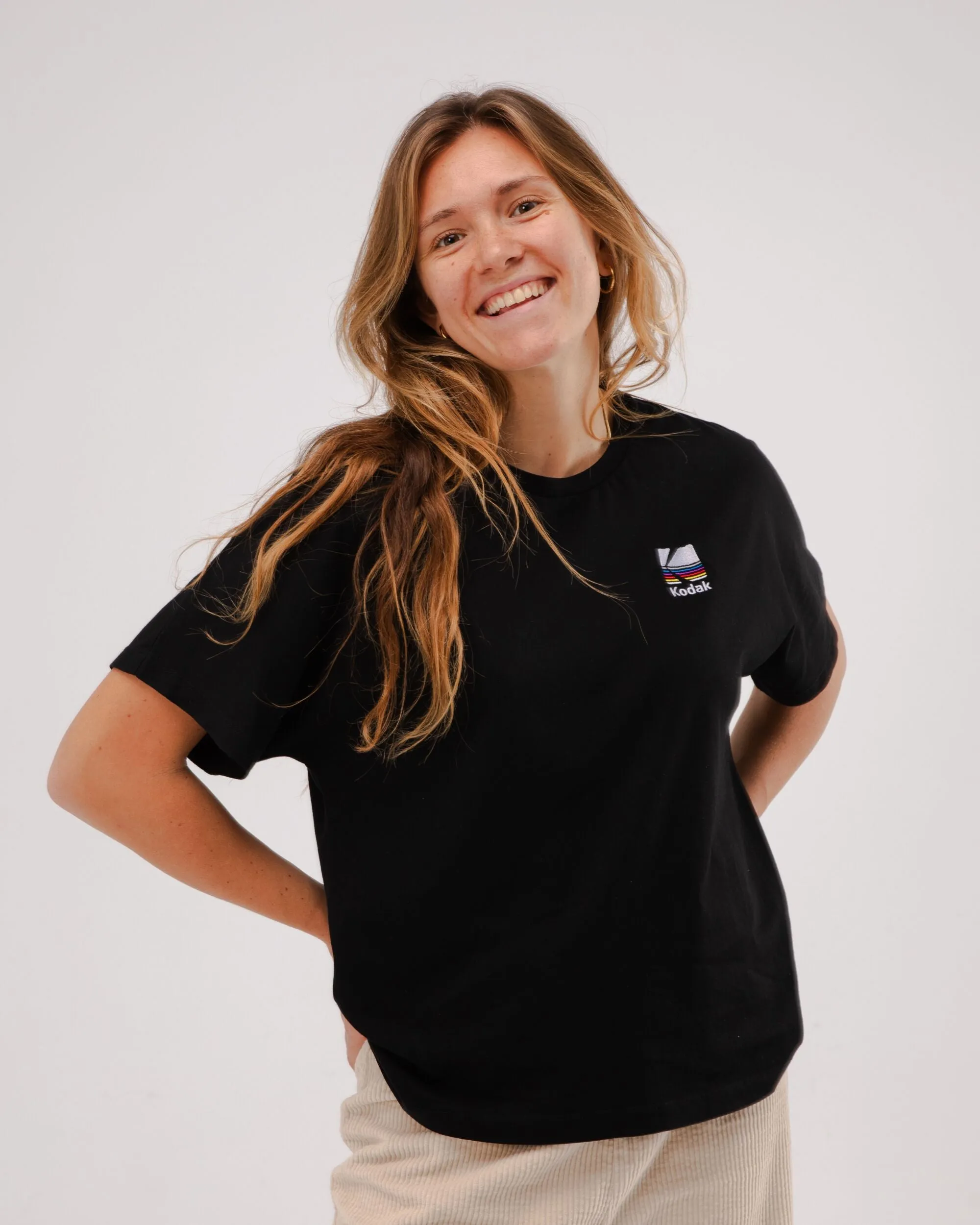 Kodak Color Oversize Tee Black Chilly Day Wear Trendy Piece