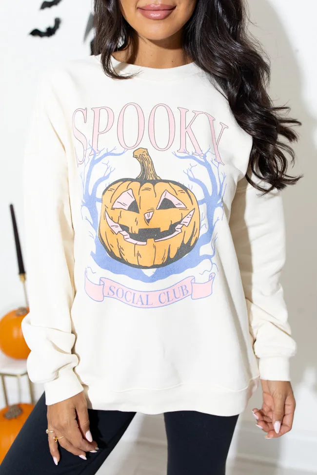 Spooky Vibes Cream Graphic Sweatshirt SALE Casual Comfort