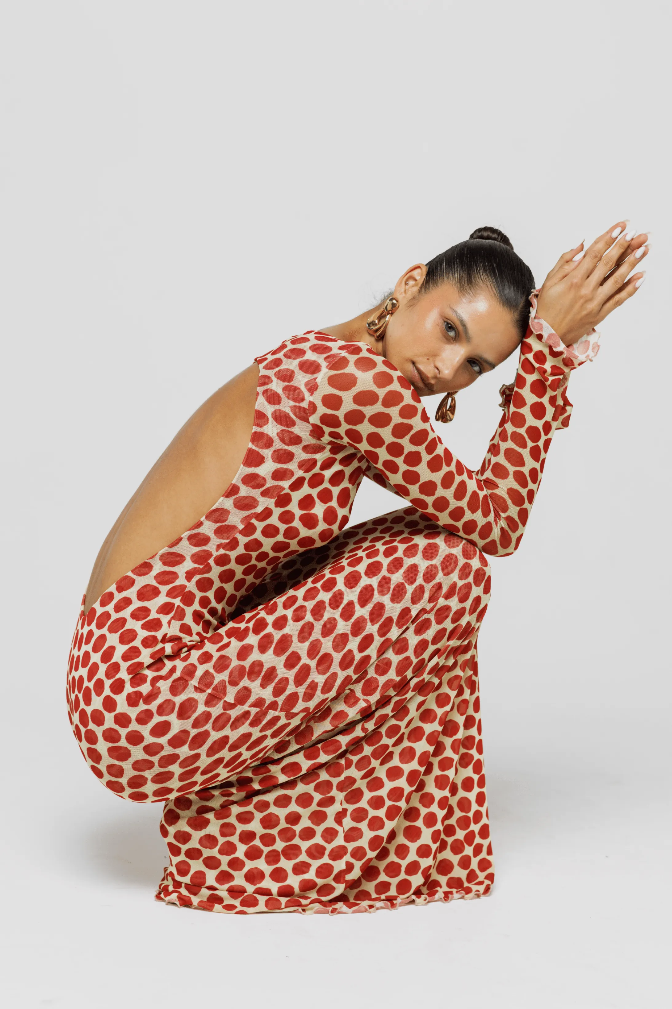 Sleek Silhouette Elegant Charm Sylvia Dress in Campari