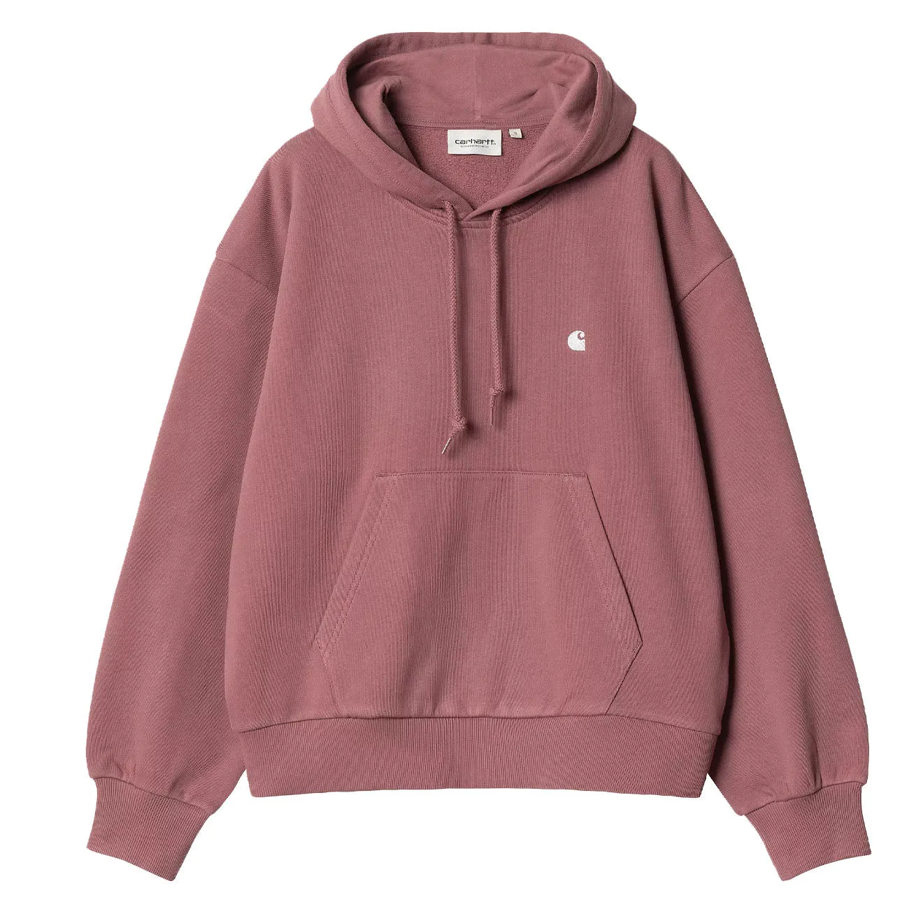 Relaxed Layers ironable Carhartt WIP Womens Hooded Casey Sweatshirt Dusky Pink / Silver