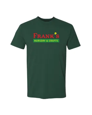 Geometric precision Comfort Waist Vintage Frank's Nursery & Crafts T-Shirt - Dark Green
