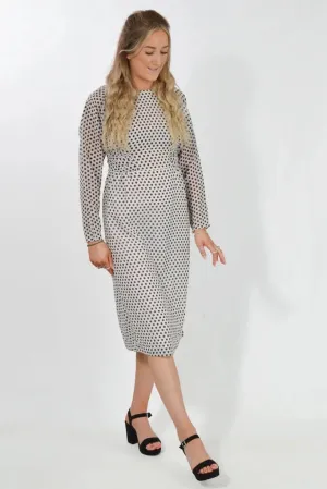 Classic-style Vintage Polka Dot Midi Dress