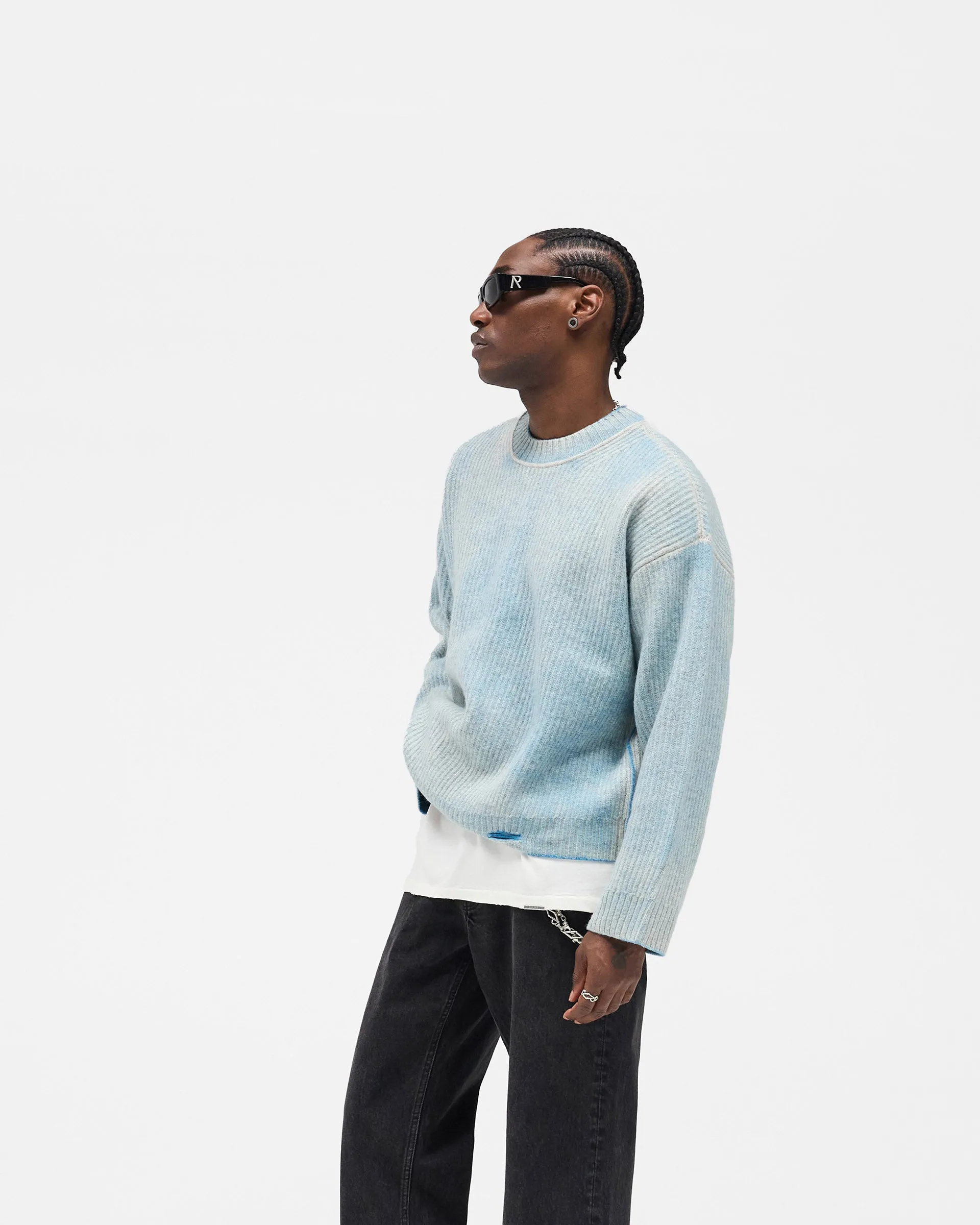 Reversible Fade Out Sweater - Cloud AntiStaticMaterial Star Mood