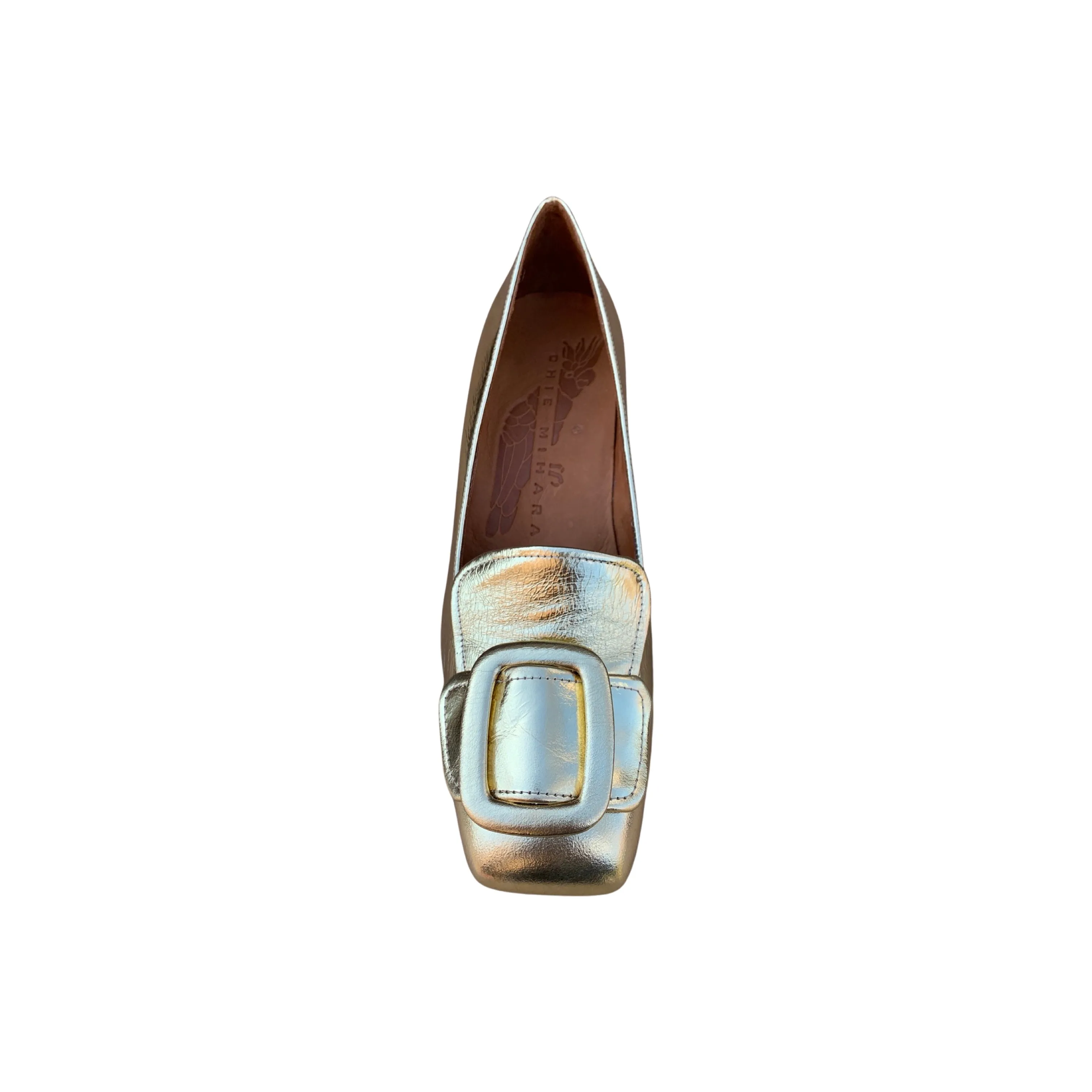 Vyzu Gold with Red Heel Loafer Ventilated Design