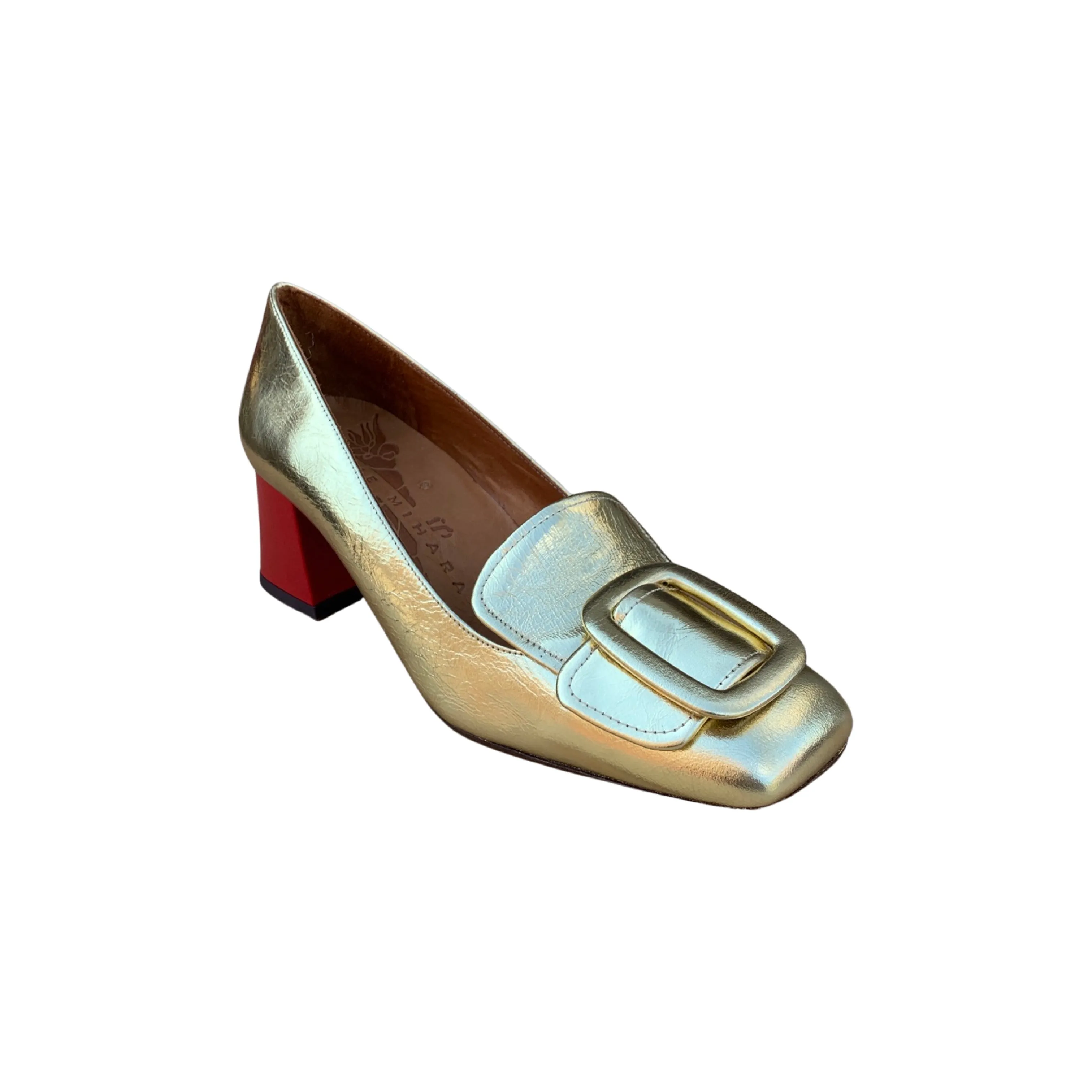 Responsive Cushion Weekend Warriors Ventilation holes Vyzu Gold with Red Heel Loafer