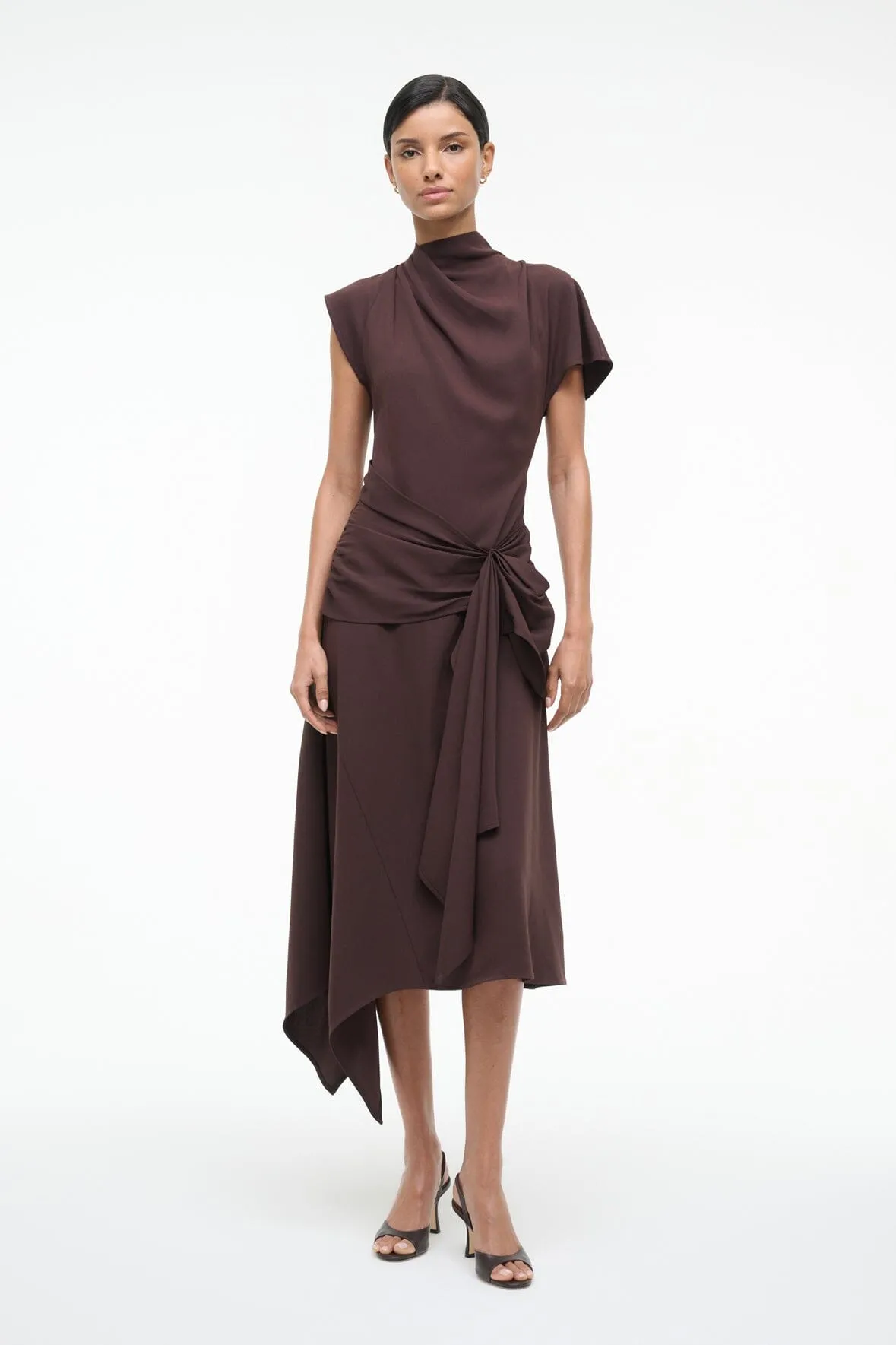 Natural Feel Hidden Zipper DAVINA DRESS | EARTH