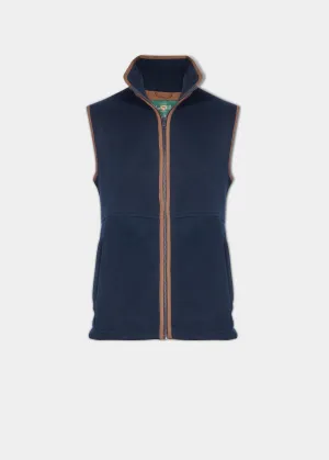 Aylsham Men's Fleece Gilet In Dark Navy - Regular Fit Rugged Path