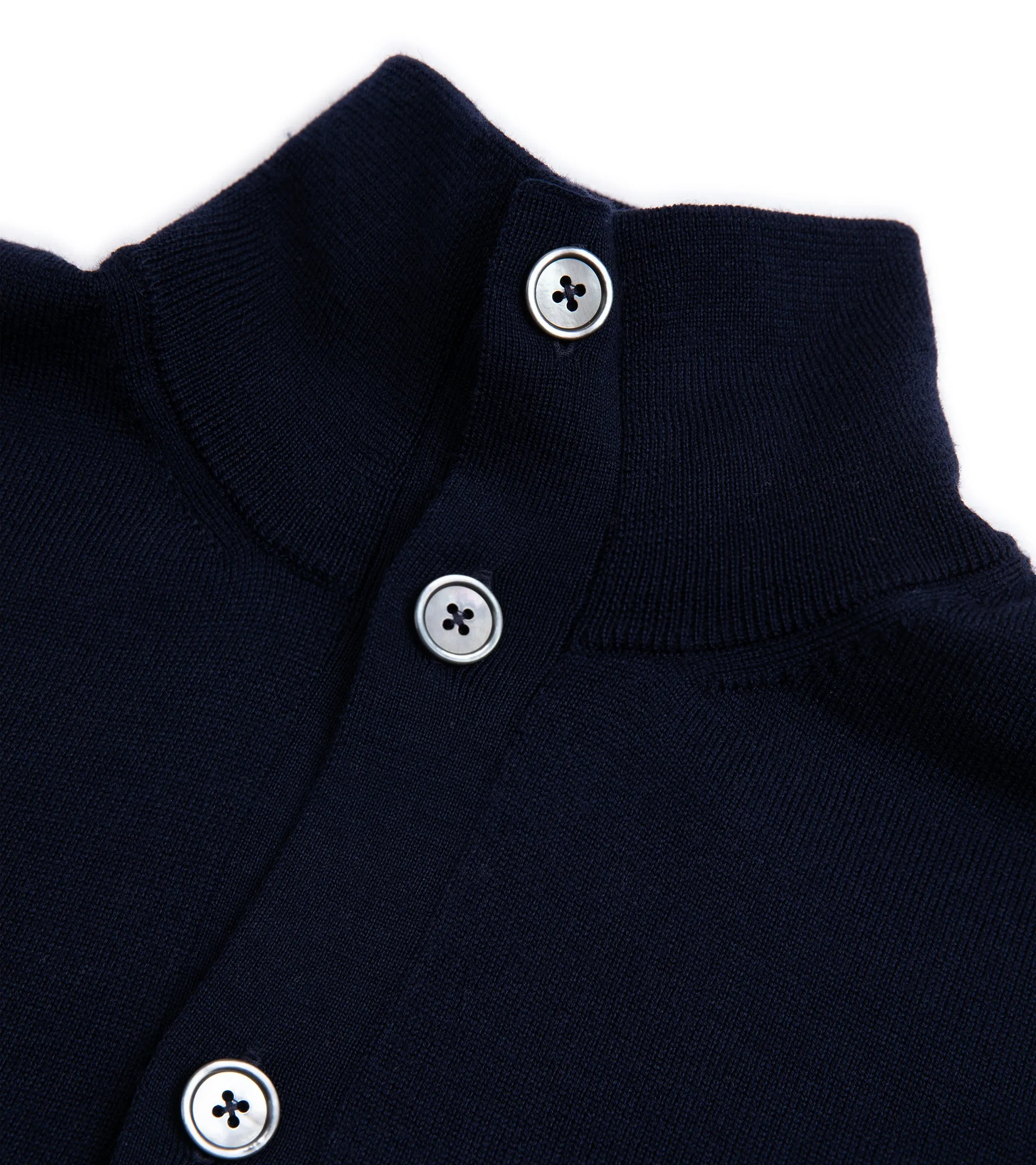 Trunk Stratton Merino Cardigan: Navy Tech Mood DoubleLayeredEdging