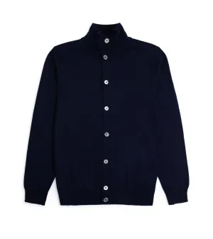 Translucent Soul Trunk Stratton Merino Cardigan: Navy