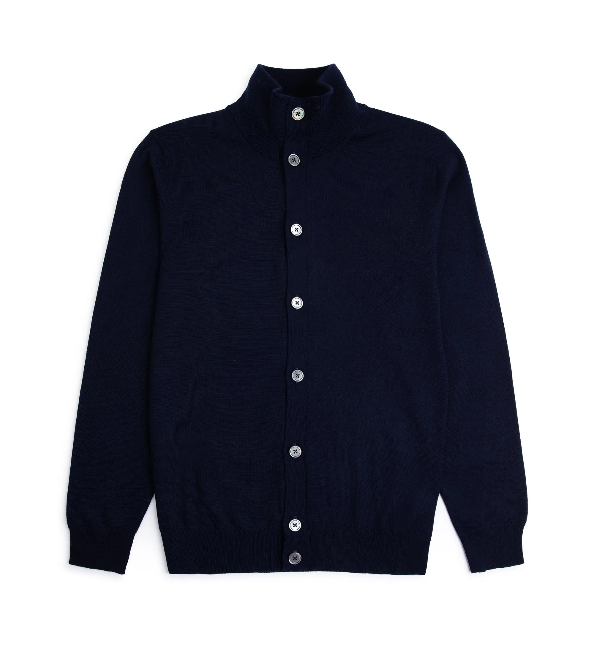 Translucent Soul Trunk Stratton Merino Cardigan: Navy