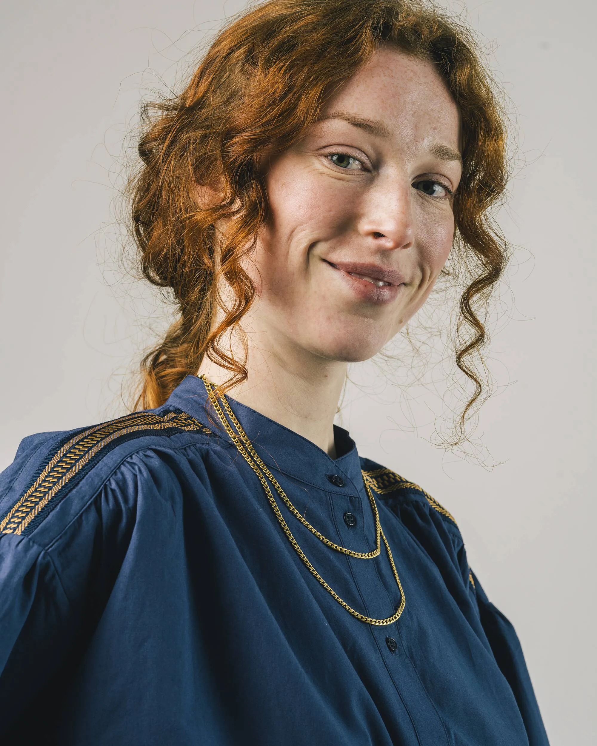 Formal Occasion Soft Breathable Ribbon Blouse Navy