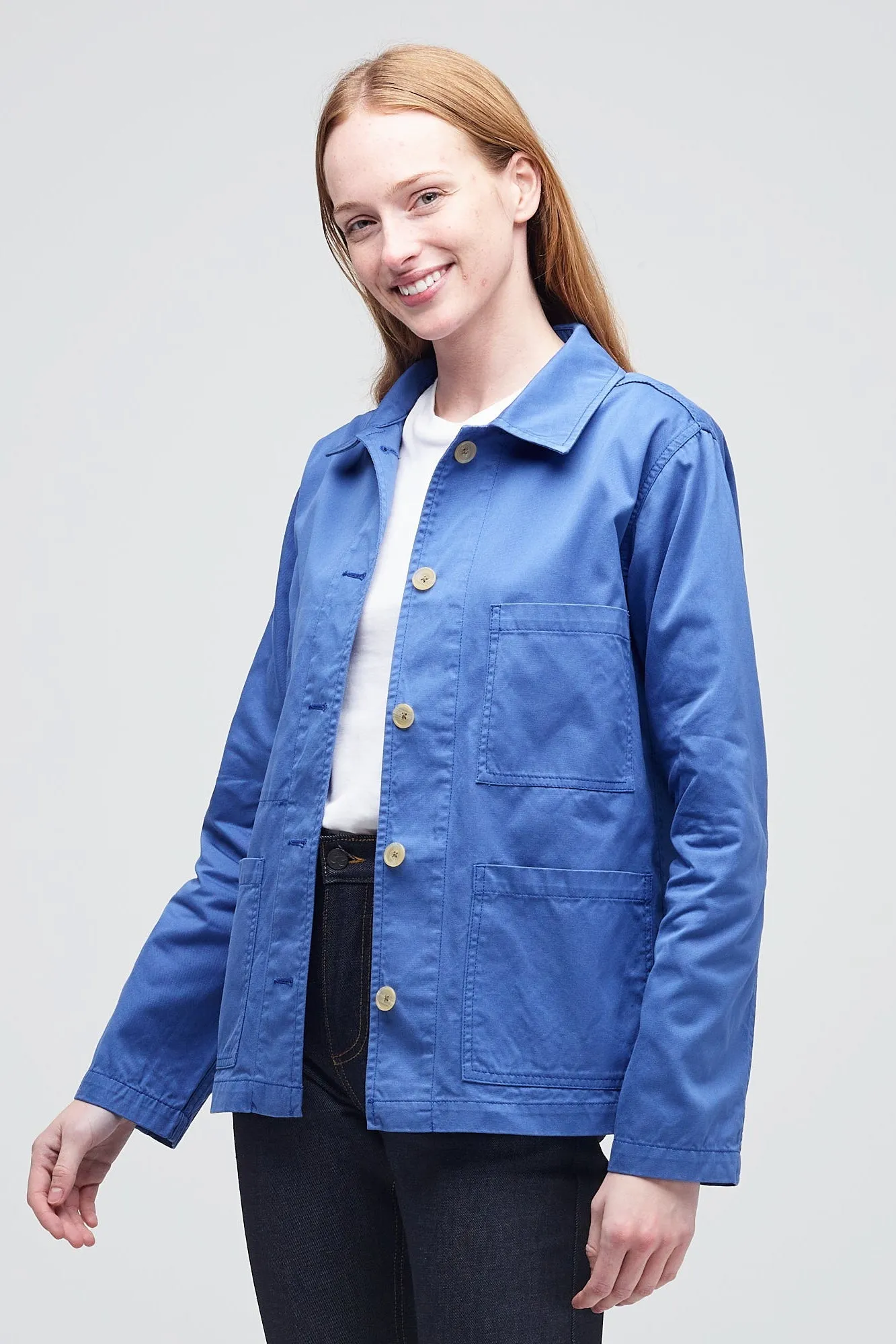 Thick Insulation All Day Wear Women's Chore Jacket - Light Blue