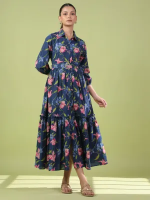 Women's Collared Long Dress Polished Look