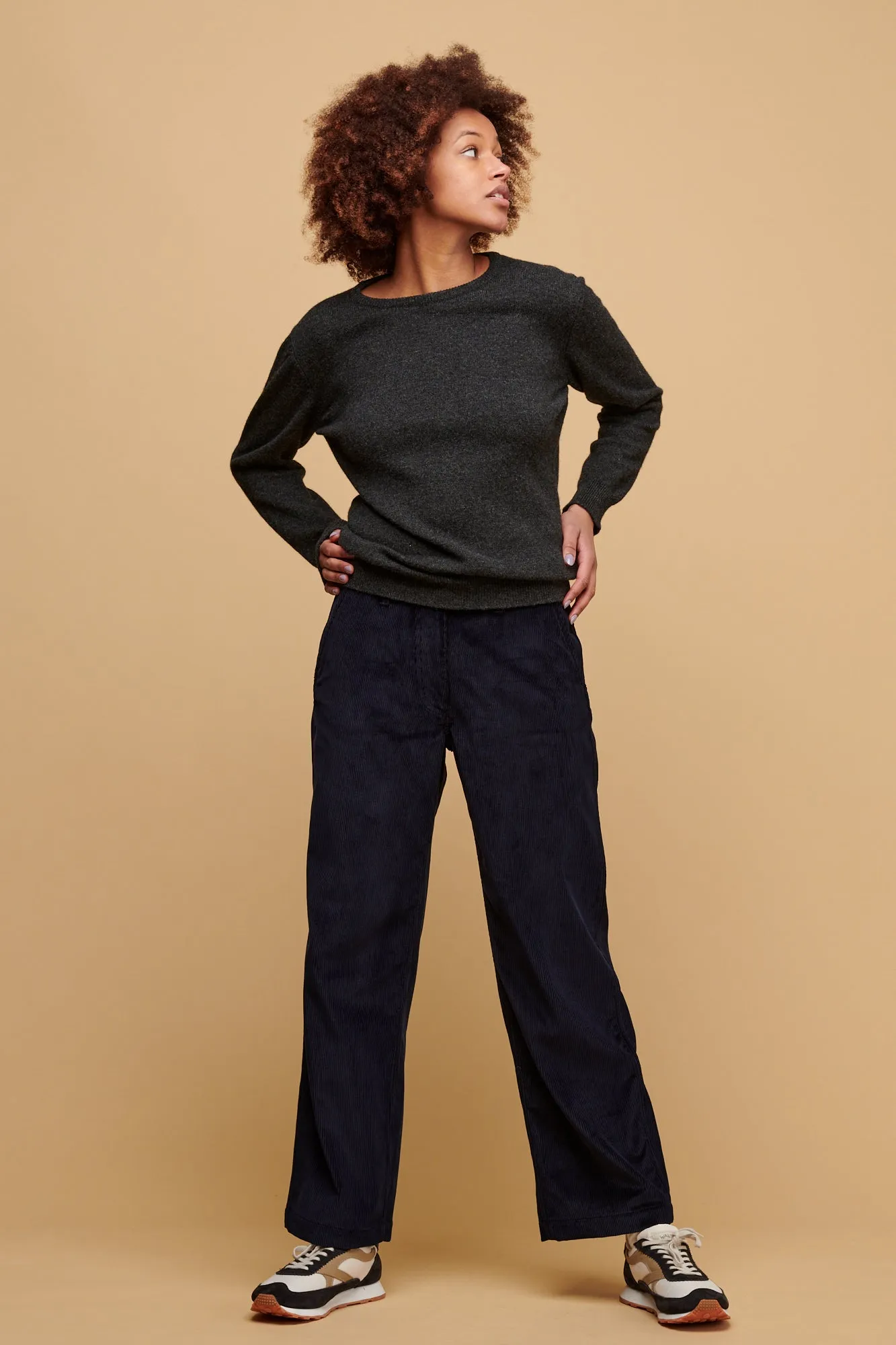 All-day Comfort Women's Corduroy Work Trousers - Navy