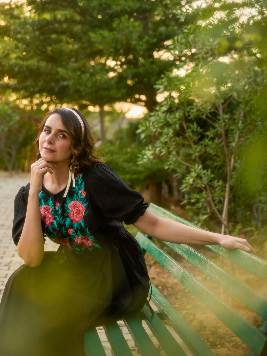 Women's Cotton Embroidered Flared Dress Perfect Style Flexible Comfort