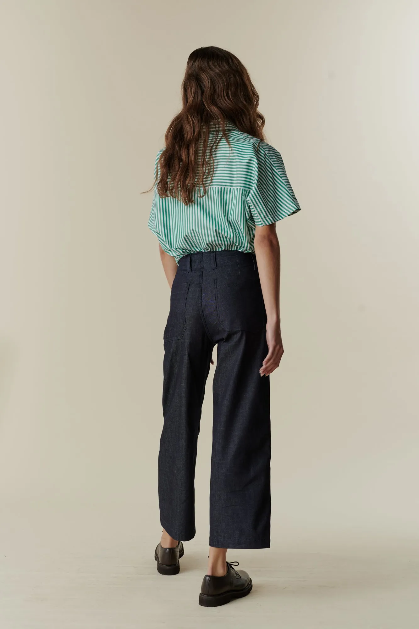 Versatile Layering Smart Utility Women's Cropped Work Trousers - Denim