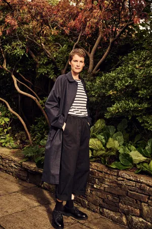 Anti Static Treatment Women's Frances Belted Raglan Raincoat - Navy